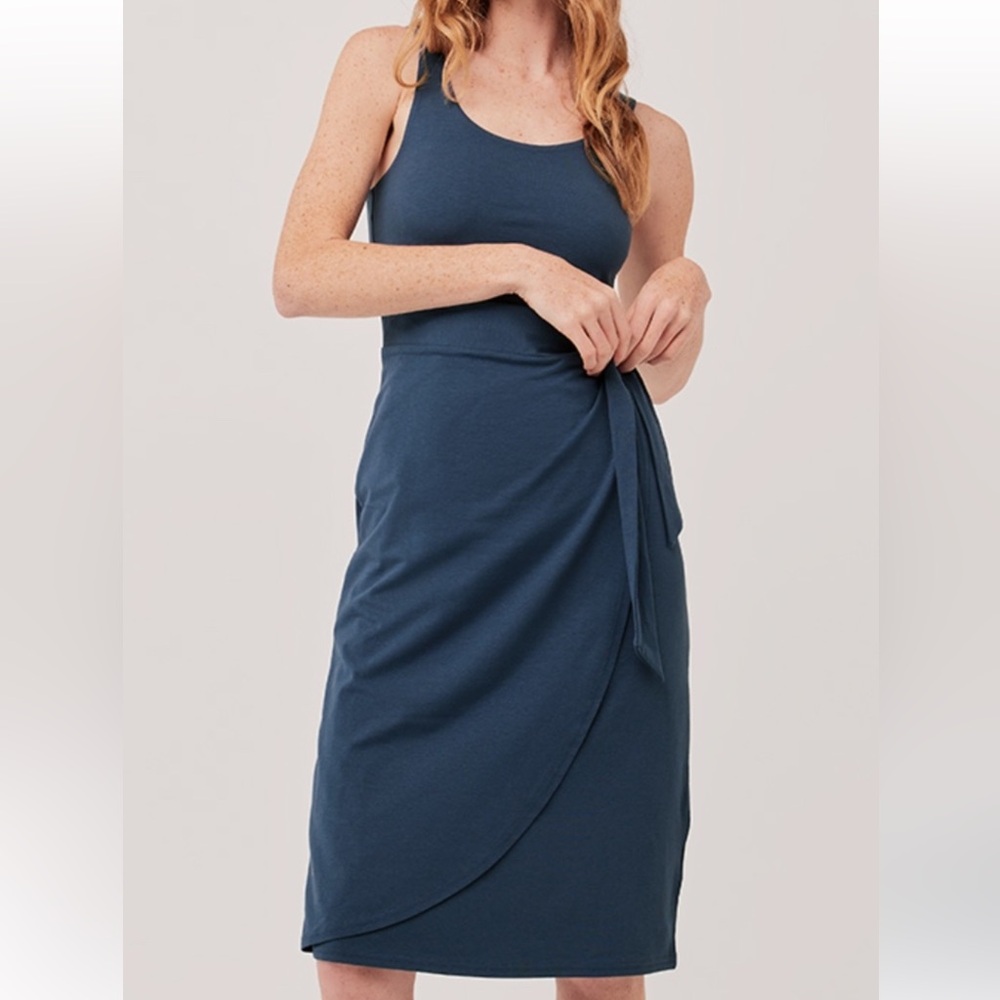 Pact Blue Wrap Dress